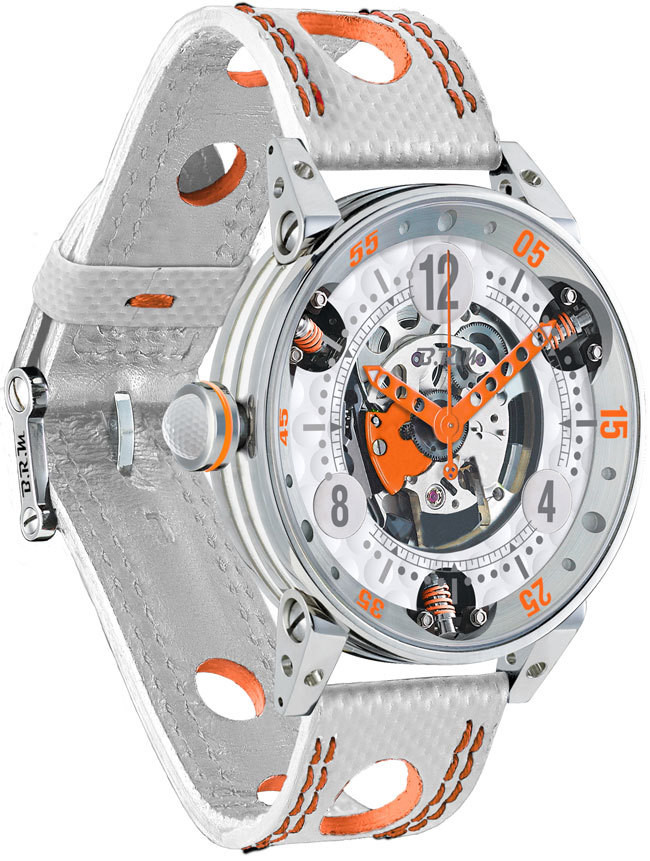 BRM watches replica BRM Golf White Skeleton Dial Orange GF6-44-SA-SQ-AO